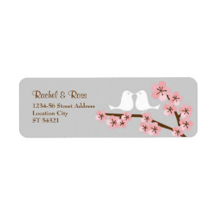 Étiquette Mariage de printemps rose et gris pour la fleur de
