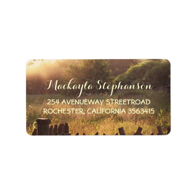 Étiquette Mariage de scène rustique (Devant)