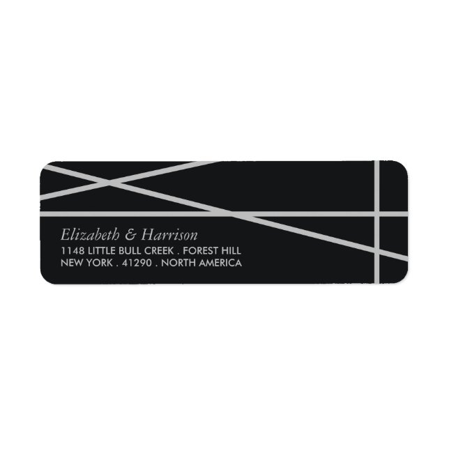 Étiquette Mariage de style géométrique simple (Devant)