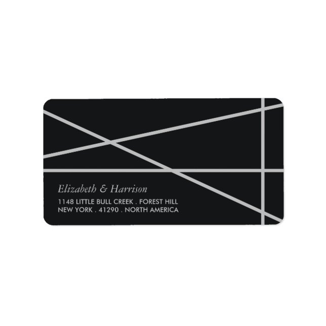 Étiquette Mariage de style géométrique simple (Devant)