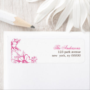 Étiquette Mariage de style Pink Letterpress