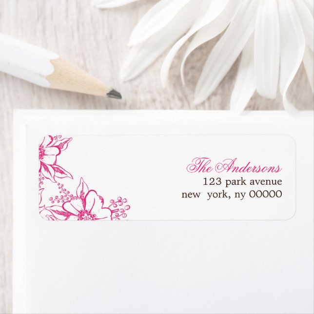 Étiquette Mariage de style Pink Letterpress (En situation)