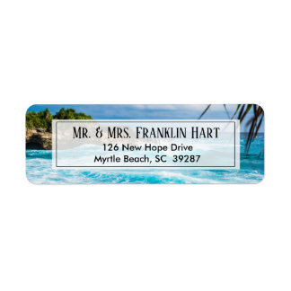 Étiquette Mariage de thème de plage Adresse de retour