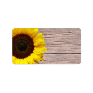 Étiquette Mariage de tournesol jaune ou adresse générale vie
