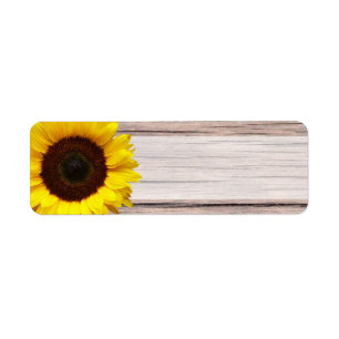Étiquette Mariage de tournesol jaune ou adresse générale vie