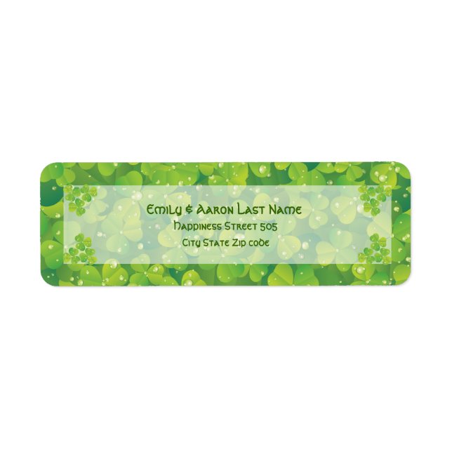 Étiquette Mariage de trèfle irlandais St. Patrick's Day étiq (Devant)