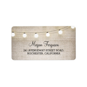 Étiquette Mariage de voyants de chaîne Burlap