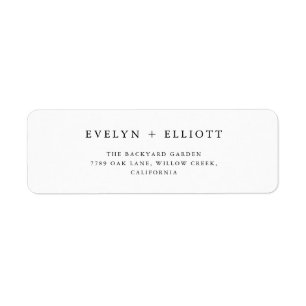 Étiquette Mariage d'étiquette d'adresse de retour