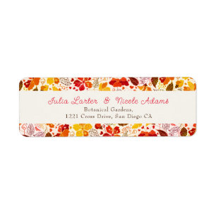 Étiquette Mariage d'hibiscus tropicaux d'Orange brulé