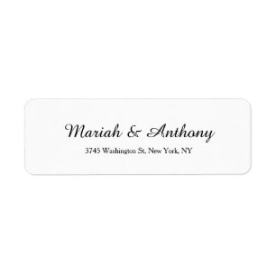 Étiquette Mariage Élégant Créatif Classique Noir Blanc