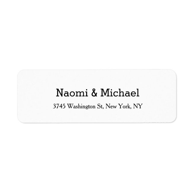 Étiquette Mariage Élégant Créatif Classique Noir Blanc (Devant)
