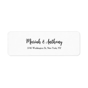 Étiquette Mariage Élégant Créatif Classique Noir Blanc