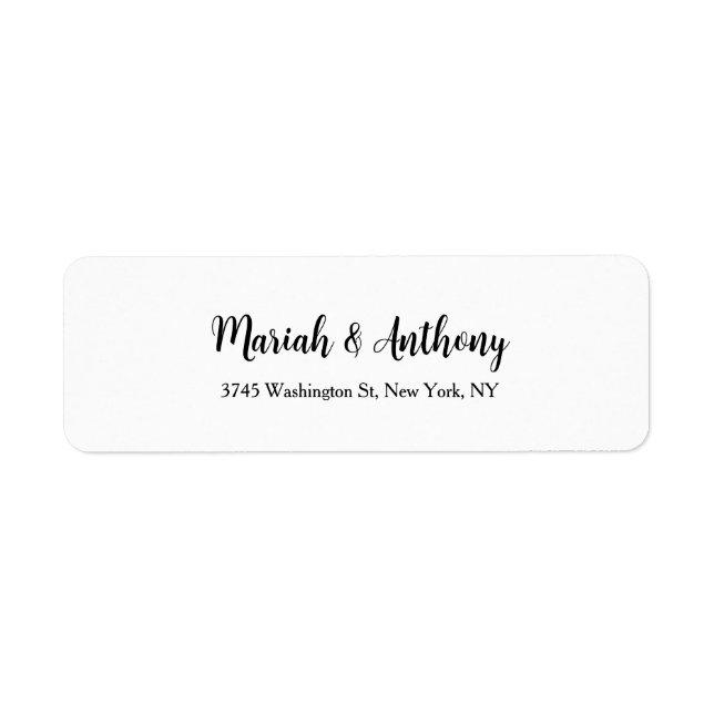 Étiquette Mariage Élégant Créatif Classique Noir Blanc (Devant)