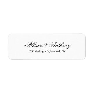 Étiquette Mariage Élégant minimaliste noir blanc classique