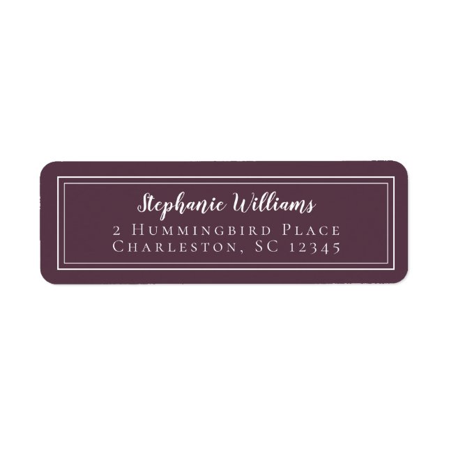 Étiquette Mariage élégant RSVP moderne simple chic violet (Devant)