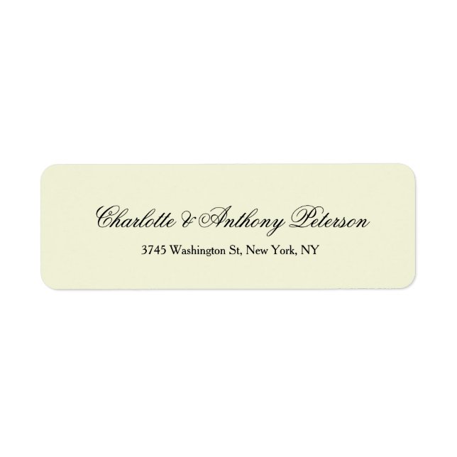 Étiquette Mariage Élégant Script Couleur Beige Créative (Devant)