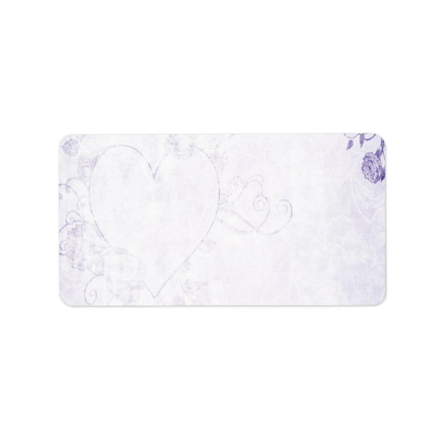 Étiquette Mariage élégant violet vintage (Devant)