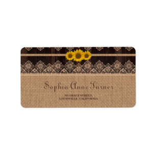 Étiquette Mariage en bois de dentelle rustique