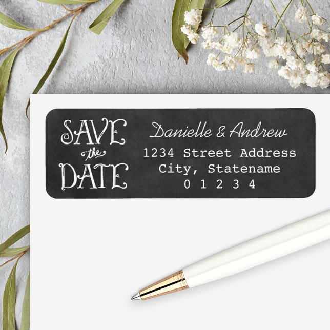 Étiquette Mariage Faire-Part Chalkboard (Créateur téléchargé)
