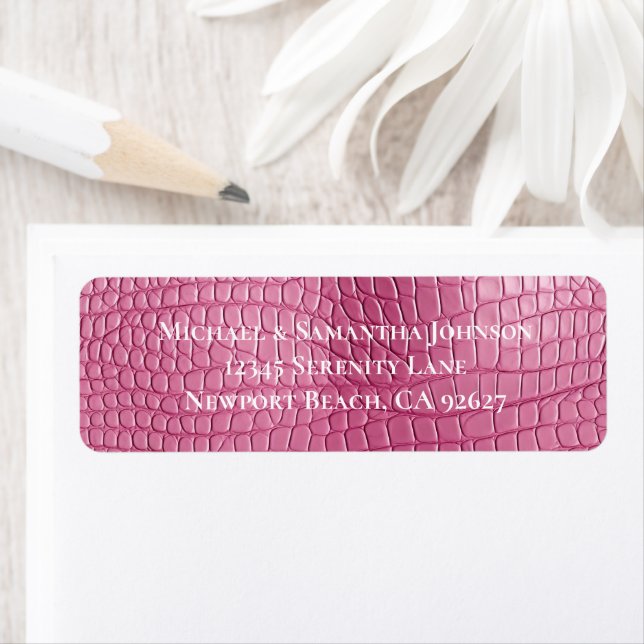 Étiquette Mariage Faux Alligator Animal Rose Fête de Mariage (En situation)