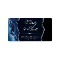 Mariage Faux Paillettes Agate Bleu & Argent