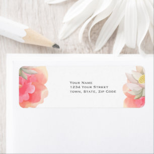 Étiquette Mariage Fleurs de Pêcher Tropicales