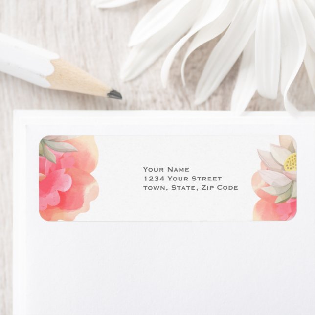 Étiquette Mariage Fleurs de Pêcher Tropicales (En situation)