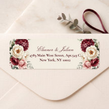 Mariage Floral Aquarelle Rose Bourgogne