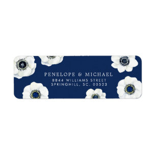 Étiquette Mariage floral de minuit de l'anémone