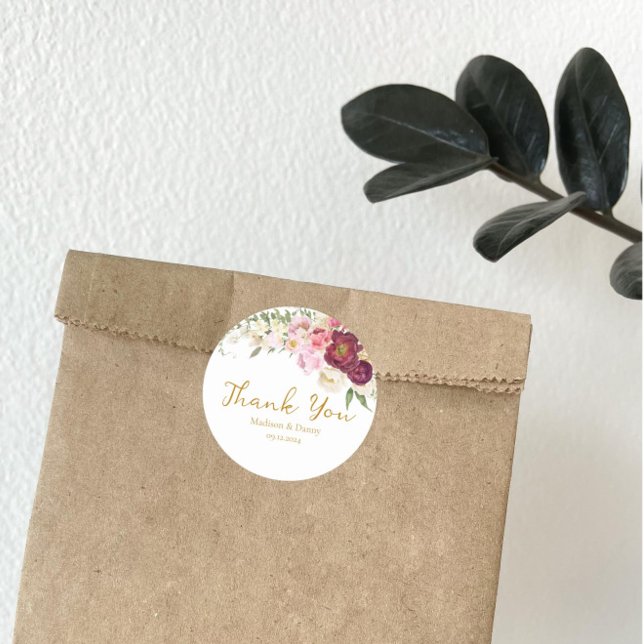 Étiquette Mariage FLORAL Embrasser le mariage (Créateur téléchargé)