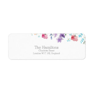 Étiquette Mariage Floral fleur sauvage Adresse de retour