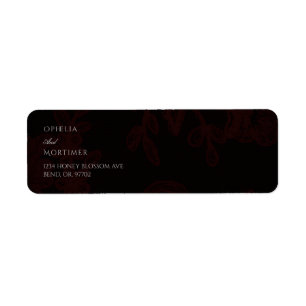 Étiquette Mariage floral gothique foncé Adresse de retour