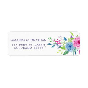Étiquette Mariage floral Ultra Violet Combo