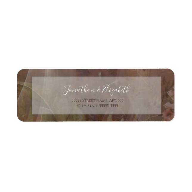 Étiquette Mariage Floral Vellum Maussade (Devant)