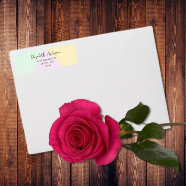 Étiquette Mariage géométrique Pastel Muet (Créateur téléchargé)