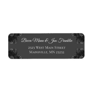 Étiquette Mariage gothique Rose gris noir