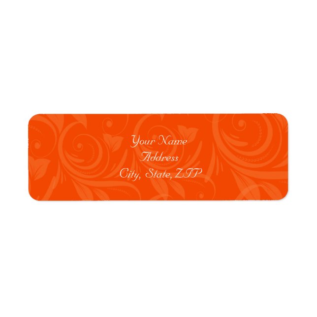 Étiquette Mariage graphique Rose orange (Devant)