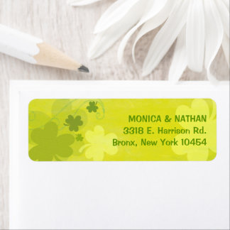 Étiquette Mariage irlandais Dancing Shamrock Adresse de reto