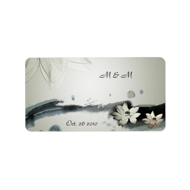 Étiquette Mariage japonais Fleurs (Devant)