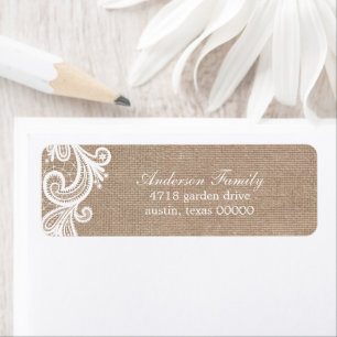 Étiquette Mariage Lace et Burlap