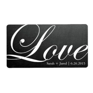 Étiquette Mariage LOVE inspiré du tableau de bord
