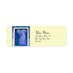 Étiquette MARIAGE LOVE PEACOCK, crème bleue