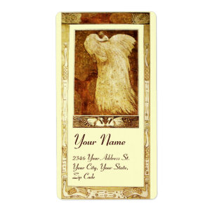 Étiquette MARIAGE LOVE PEACOCK, crème jaune brun