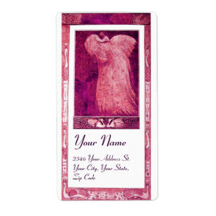 Étiquette MARIAGE LOVE PEACOCK, rose rouge violet blanc