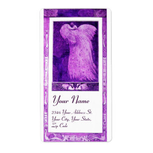 Étiquette MARIAGE LOVE PEACOCK, violet violet blanc