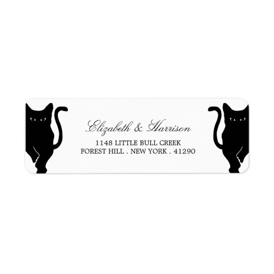 Étiquette Mariage lunatique moderne de chat noir