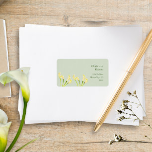 Étiquette Mariage mexicain Calla Lily Green Adresse de retou