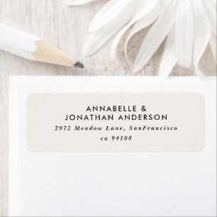 Étiquette Mariage minimaliste moderne Élégant noir et blanc