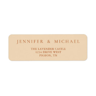 Étiquette Mariage minimaliste simple de ton jaune terracotta