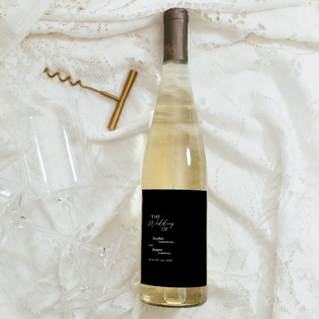 Étiquette Mariage moderne classique noir (Créateur téléchargé)